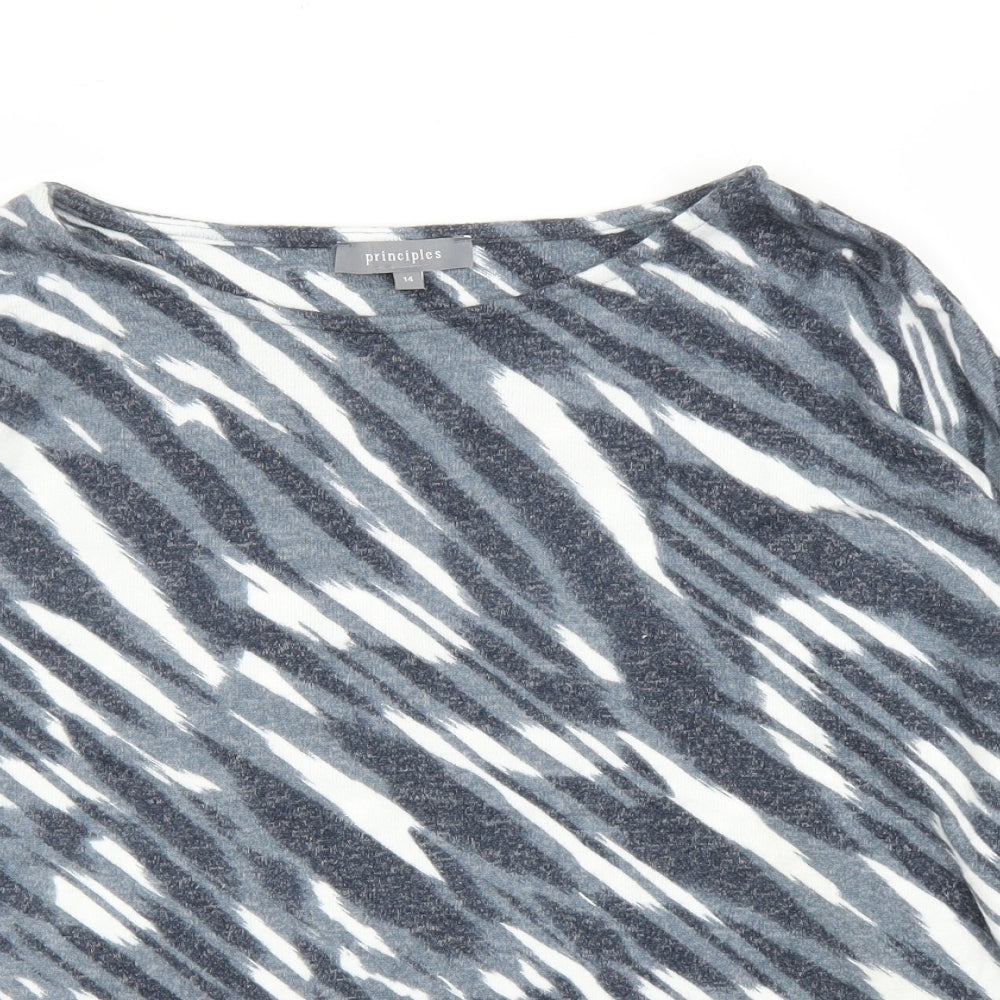 Debenhams Womens Grey Striped  Basic Blouse Size 14