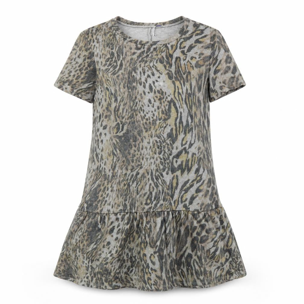 Zara Womens Grey Animal Print  A-Line  Size M  - Leopard print