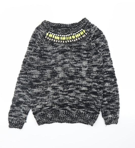Matalan Girls Grey   Pullover Jumper Size 10 Years