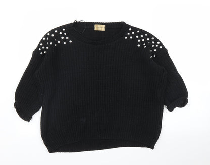 Lou Lou Womens Black   Pullover Jumper Size M