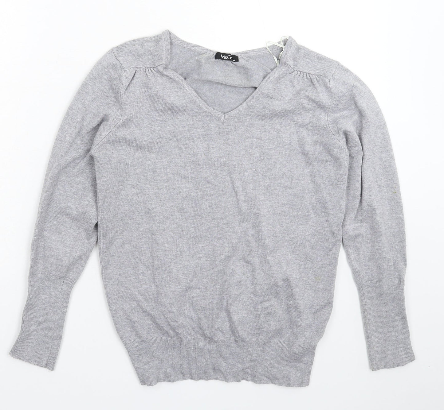 M&Co Womens Grey  Knit Pullover Jumper Size M