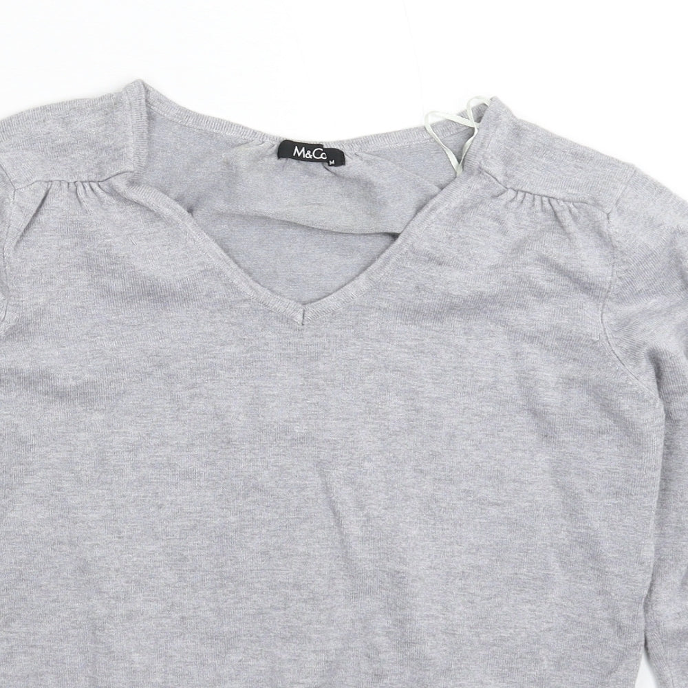 M&Co Womens Grey  Knit Pullover Jumper Size M