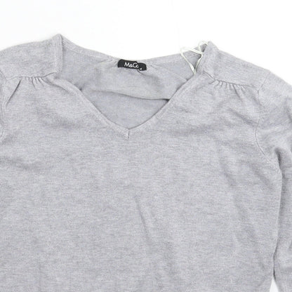 M&Co Womens Grey  Knit Pullover Jumper Size M