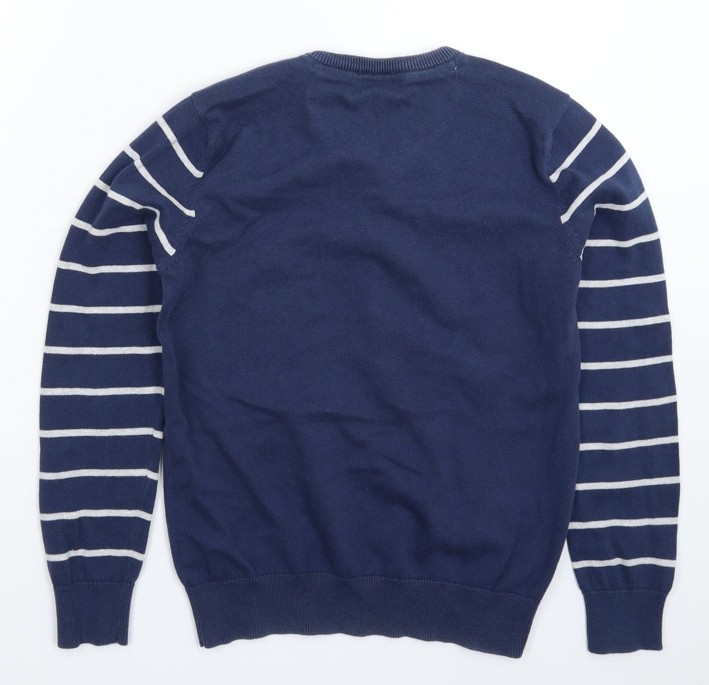 Cedar Wood State Womens Blue Striped Knit Pullover Jumper Size XS