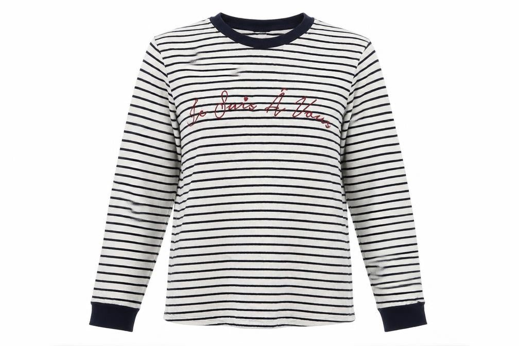 Preworn Womens White Striped Knit Pullover Jumper Size 10