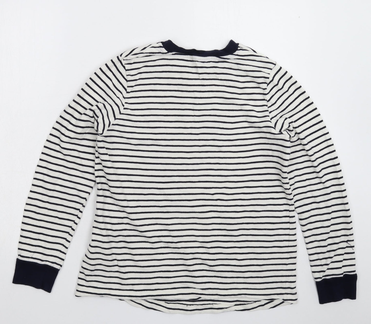 Preworn Womens White Striped Knit Pullover Jumper Size 10