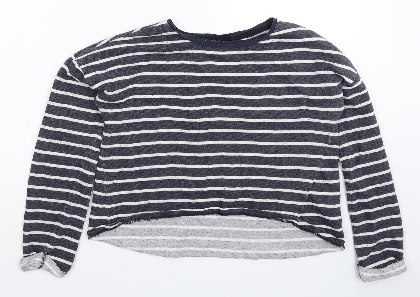 Topshop Womens Blue Striped  Basic T-Shirt Size 8