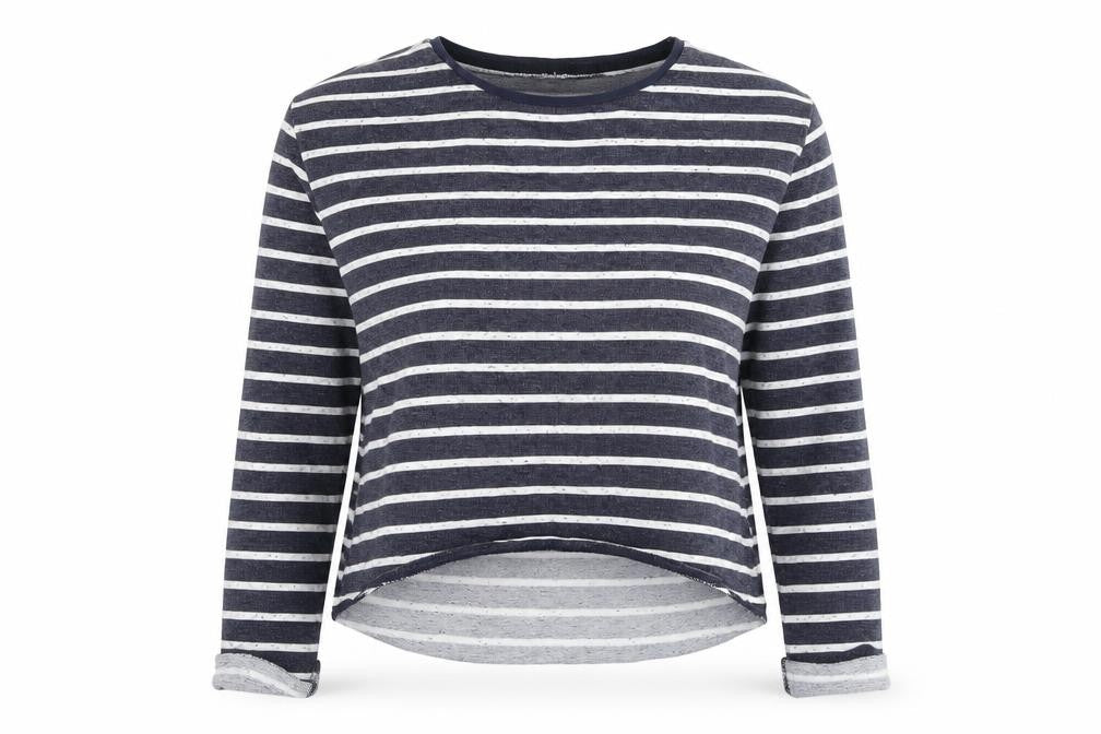 Topshop Womens Blue Striped  Basic T-Shirt Size 8