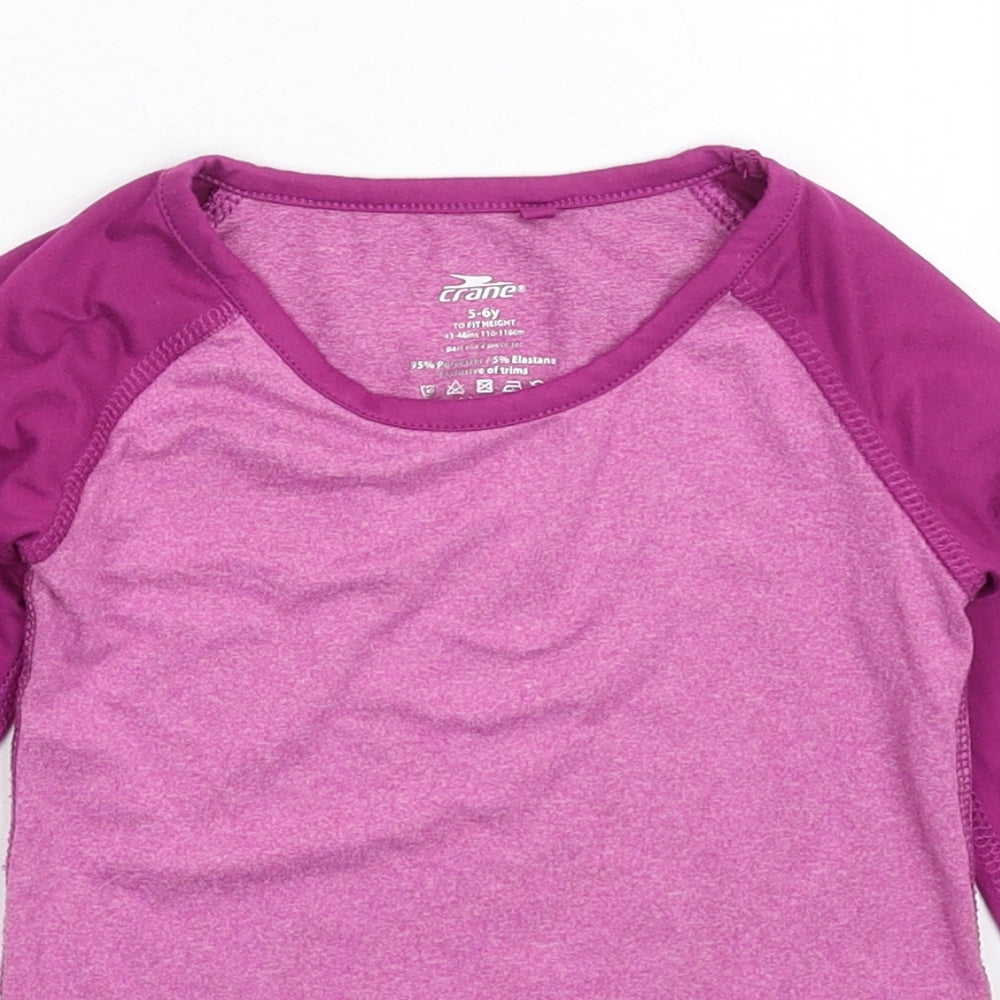 Crane Girls Purple   Basic T-Shirt Size 5-6 Years