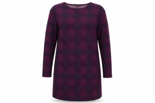 Marks & Spencer  Womens Purple Check  Jumper Dress  Size 12