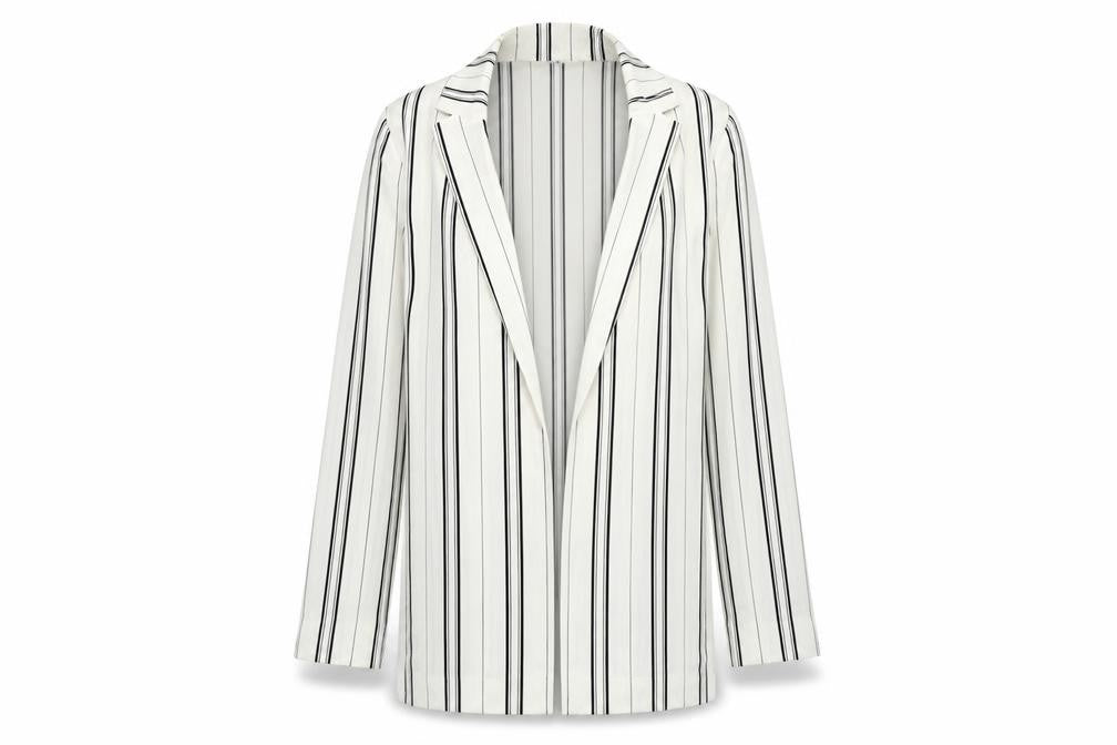 New Look  Womens White Striped  Cardigan Jumper Size 6