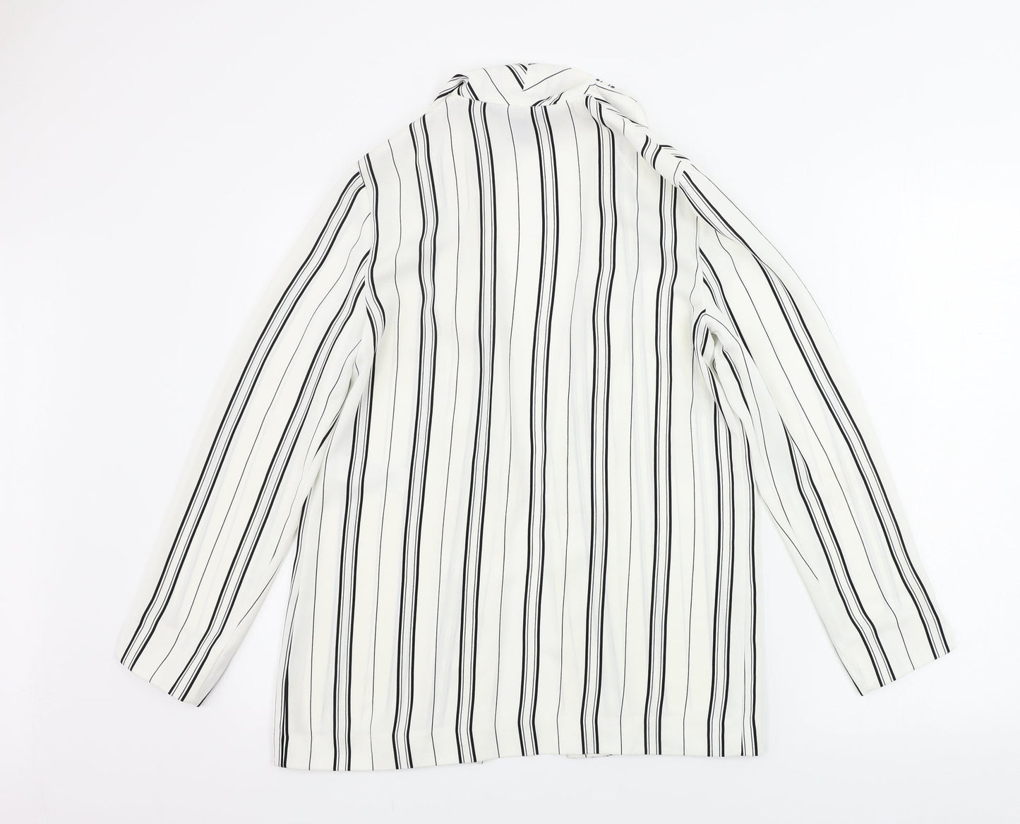 New Look  Womens White Striped  Cardigan Jumper Size 6
