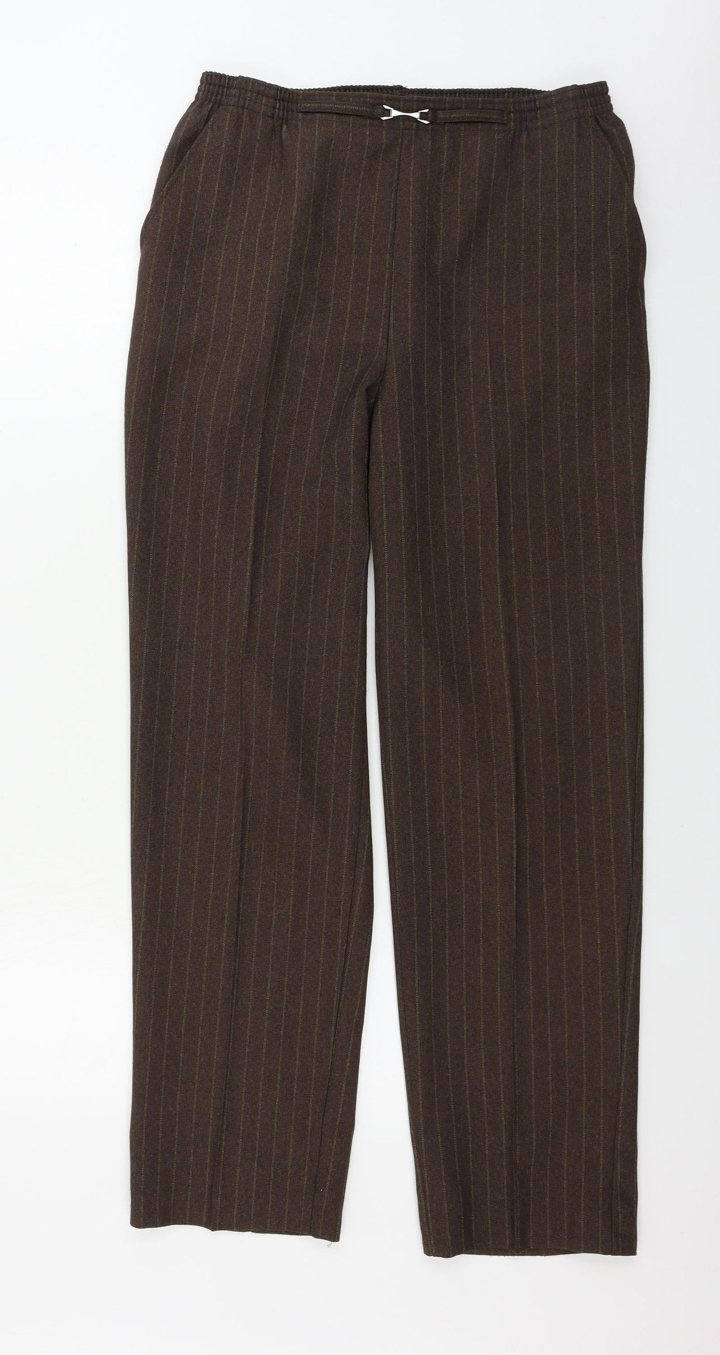 Preworn  Womens Brown Striped  Trousers  Size 30 in L28 in
