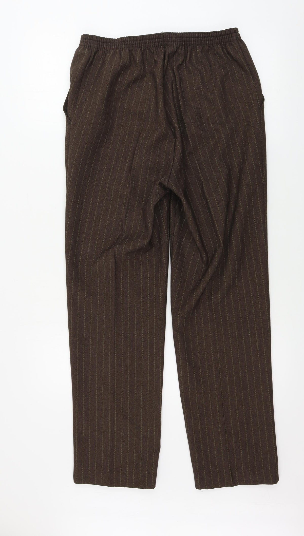 Preworn  Womens Brown Striped  Trousers  Size 30 in L28 in