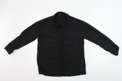 Boohoo  Womens Black   Basic Button-Up Size 6
