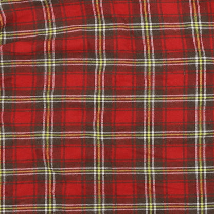 Preloved Boohoo  Womens Red Check  Basic Button-Up Size 10 - Label