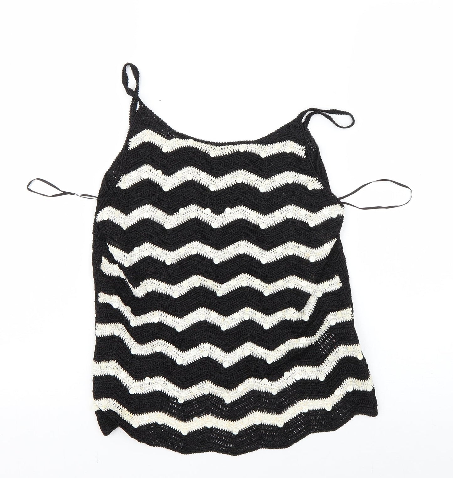 Principles Womens Black Striped  Basic Tank Size M