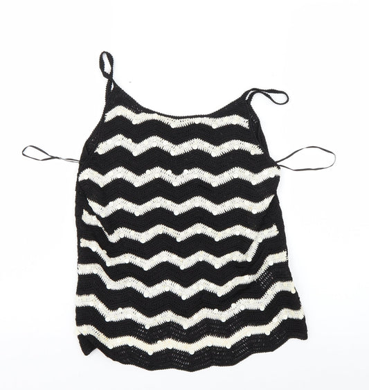Principles Womens Black Striped  Basic Tank Size M