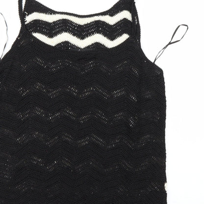 Preloved Principles Womens Black Striped  Basic Tank Size M - Label
