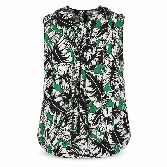 Zara Womens Green Floral  Basic Tank Size S