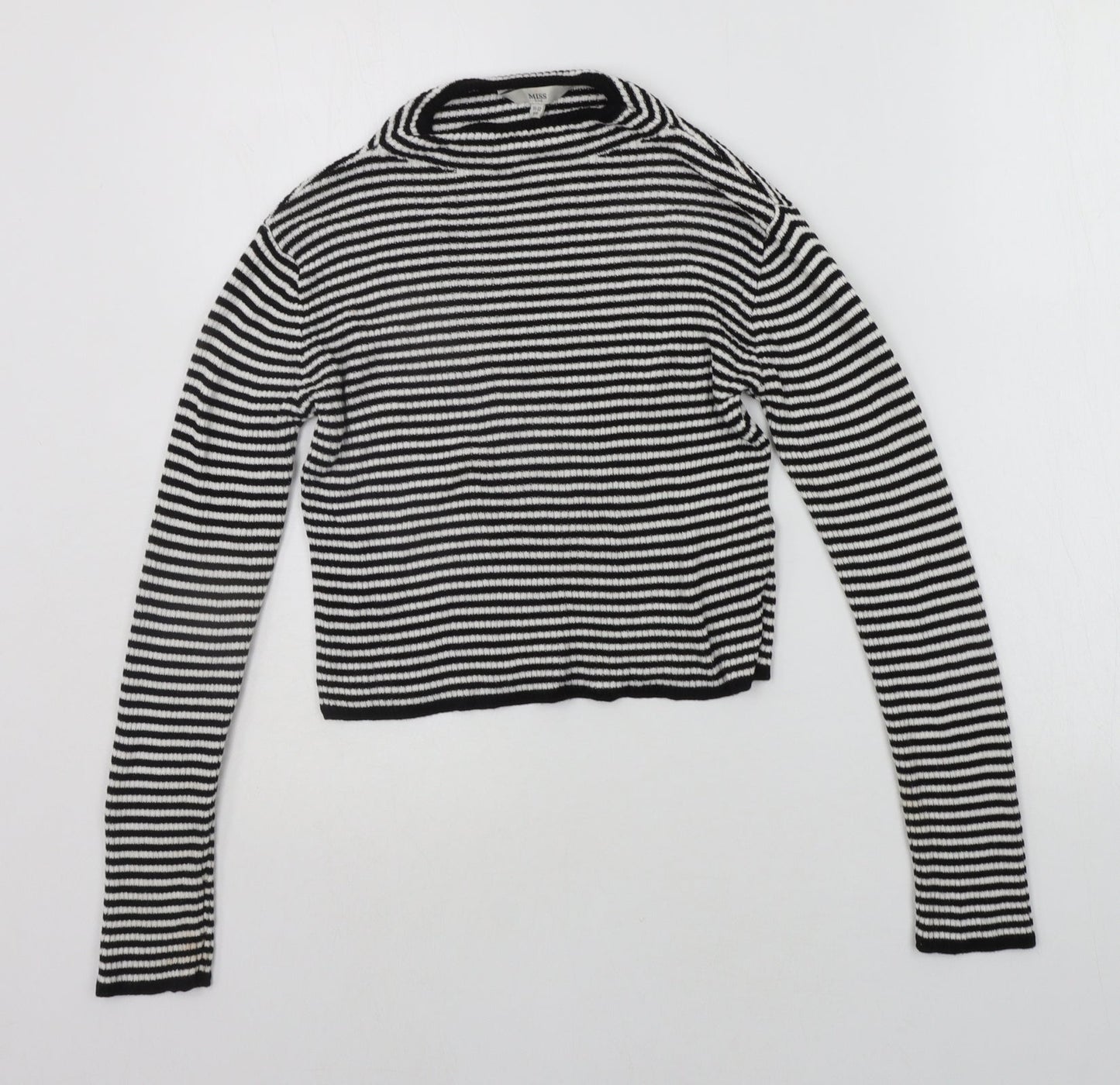 MISS EVIE Girls Black Striped  Pullover Jumper Size 11-12 Years
