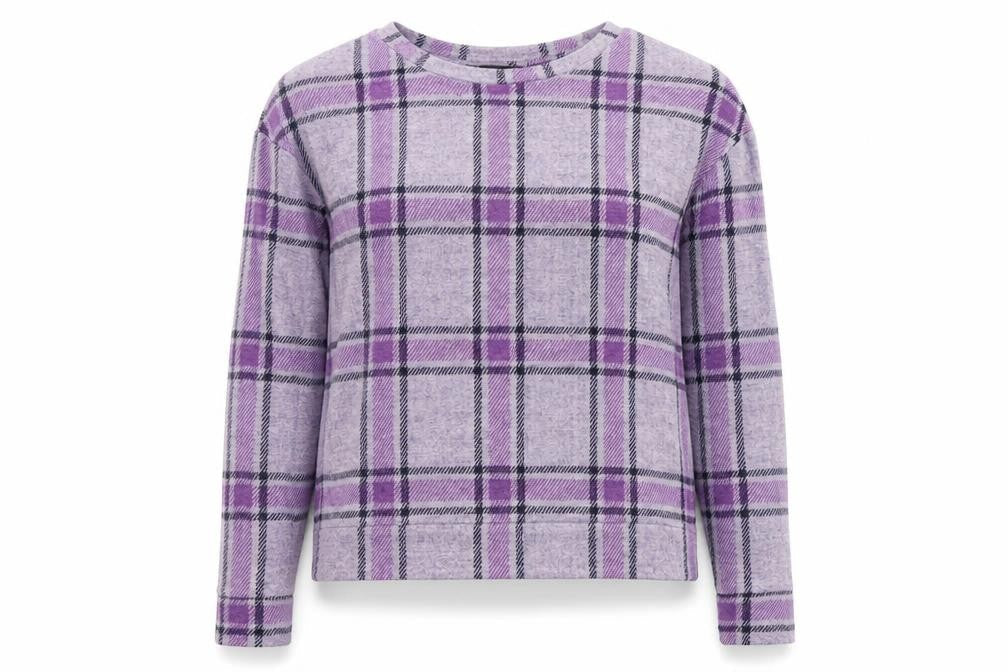 Marks & Spencer Womens Purple Check  Pullover Jumper Size 10