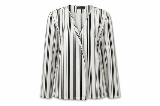 PRETTYLITTLETHING Womens White Striped  Cardigan Jumper Size 10