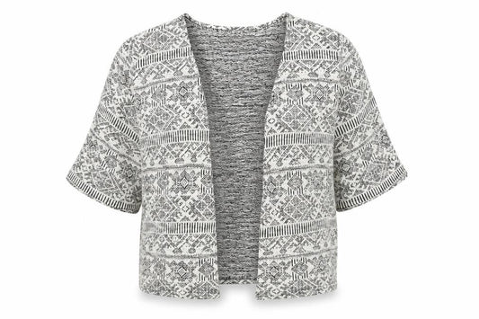 Atmosphere Womens White Geometric  Cardigan Jumper Size 8