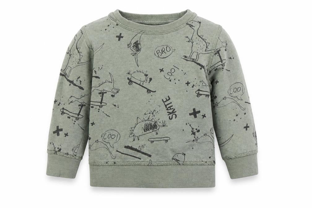 Primark Girls Green Geometric  Pullover Jumper Size 2 Years