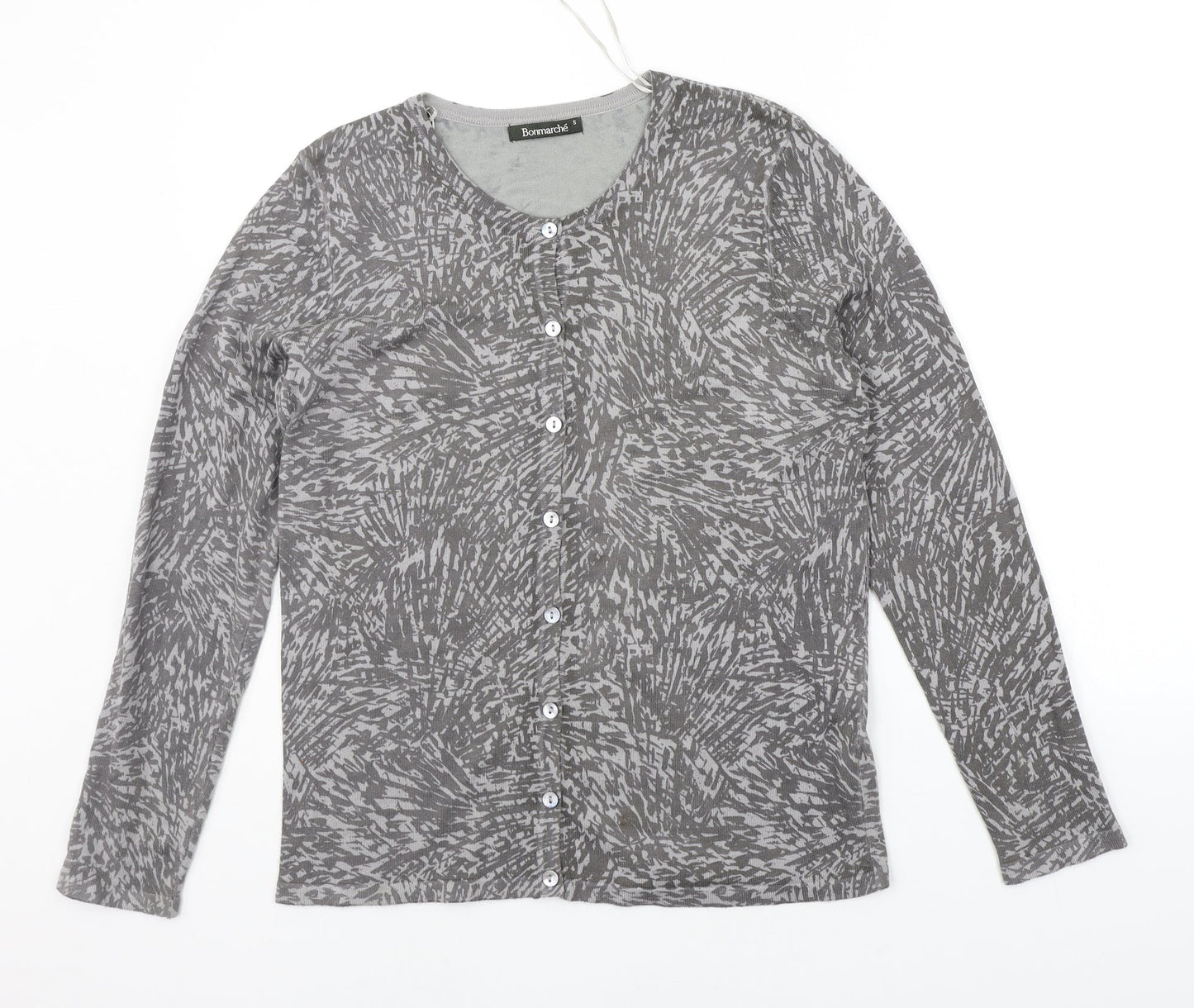 BONMARCHE Womens Grey Geometric  Pullover Jumper Size S