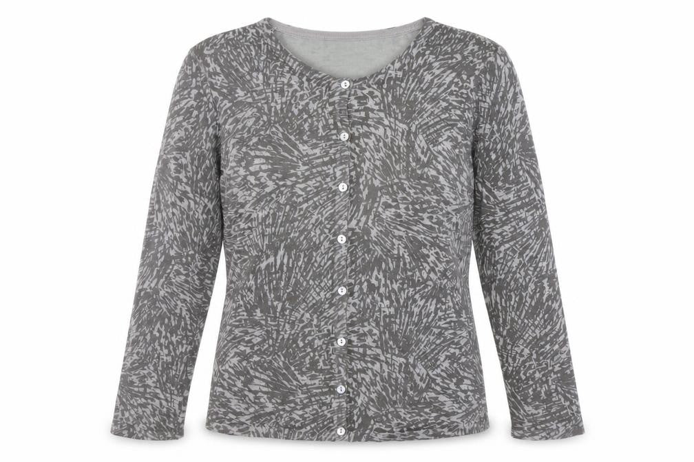 Bonmarché Womens Grey Geometric Pullover Jumper Size S