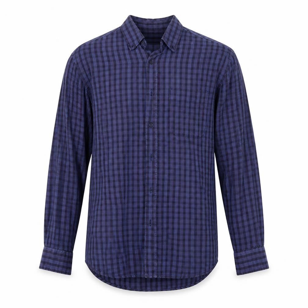 Marks & Spencer Mens Blue Check   Button-Up Size S
