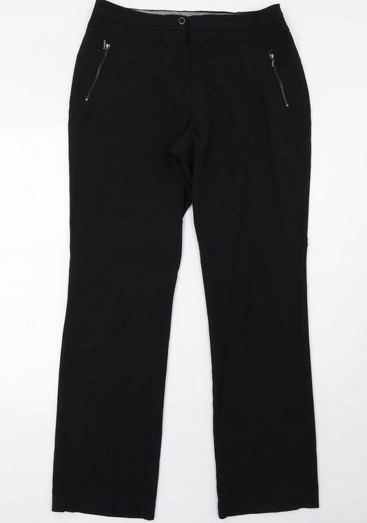 M&Co Womens Black   Trousers  Size 12 L32 in