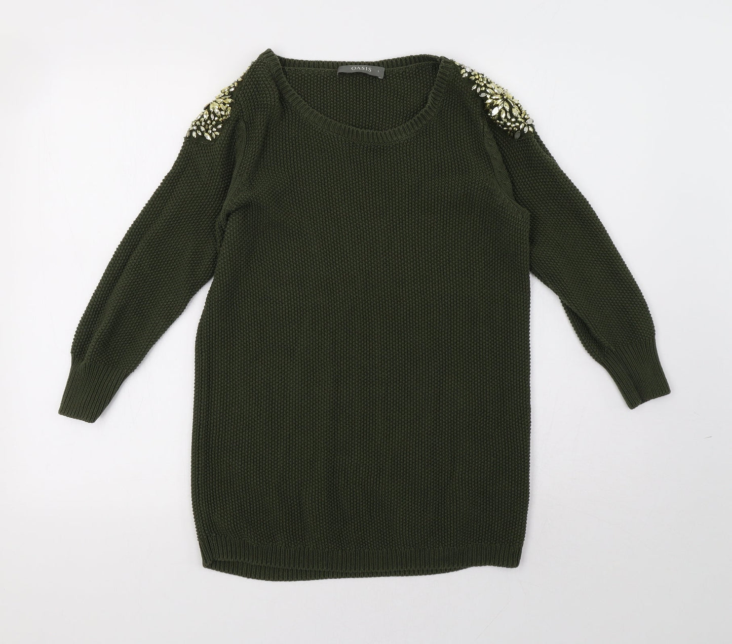 Oasis Womens Green   Pullover Sweatshirt Size S