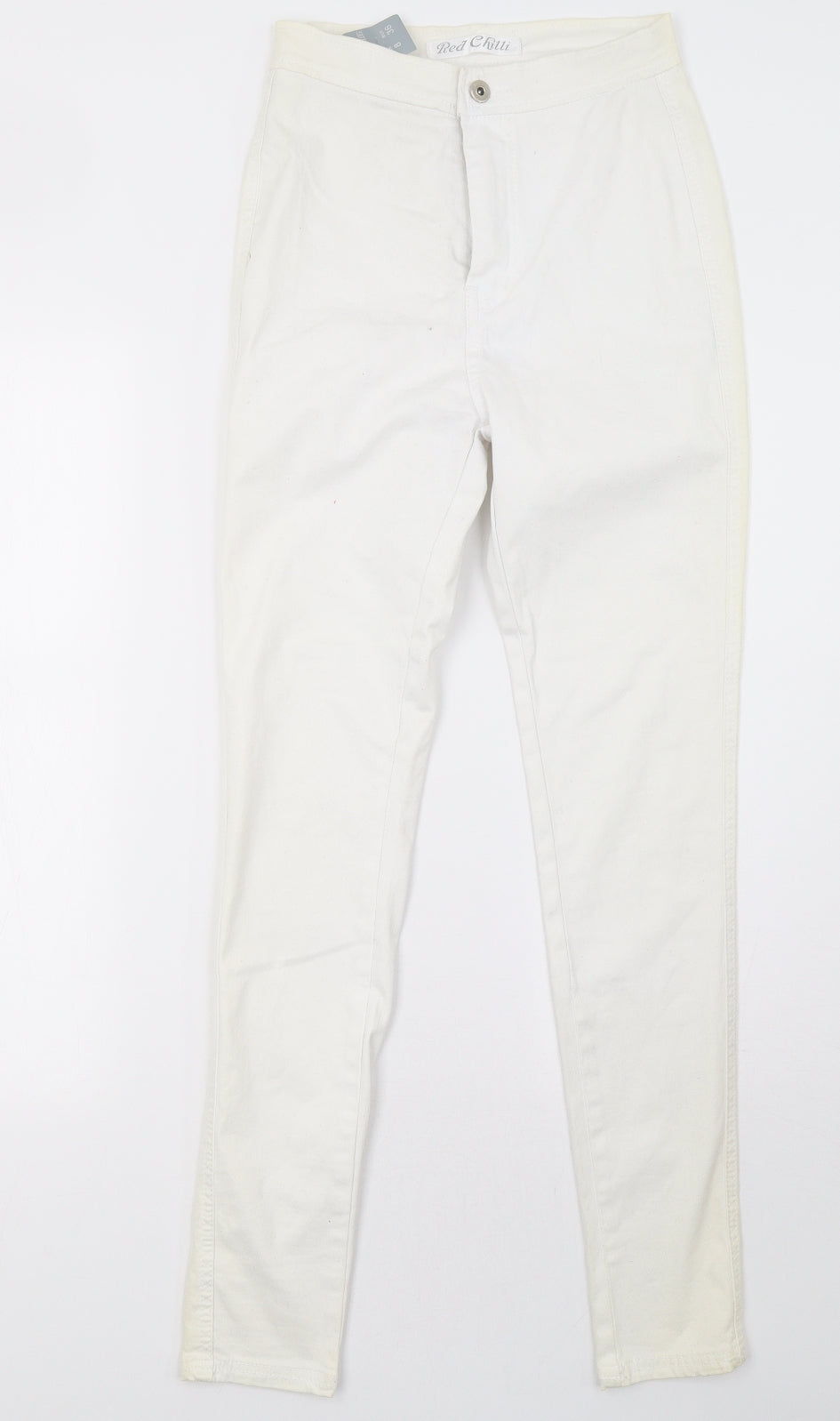 red chilli Womens White   Trousers  Size 8 L32 in
