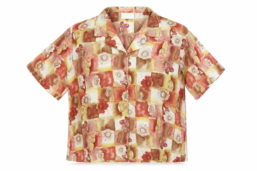 Bella moda Womens Orange Floral  Basic Button-Up Size 20