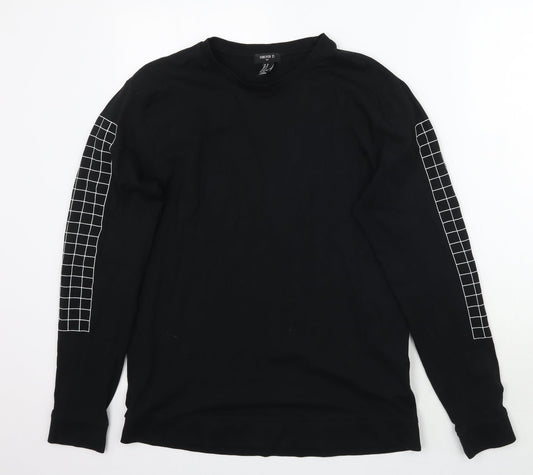 FOREVER 21 Mens Black Check  Pullover Jumper Size M