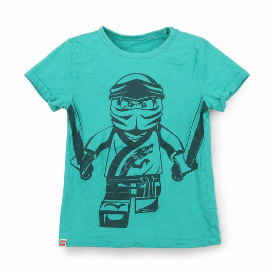 H&M Girls Green Geometric  Basic T-Shirt Size 9 Years