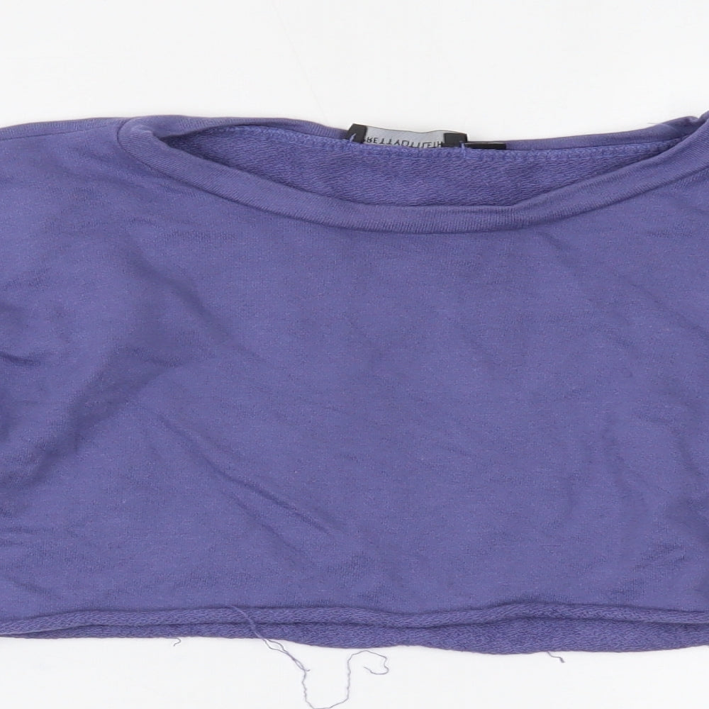 PRETTYLITTLETHING Womens Purple   Cropped Blouse Size S