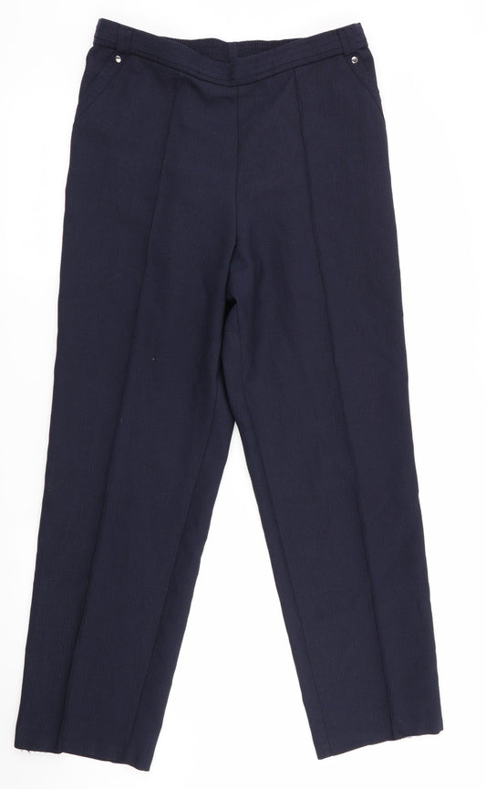 Marks and Spencer Womens Blue   Trousers  Size 12 L29 in - Back Elastication