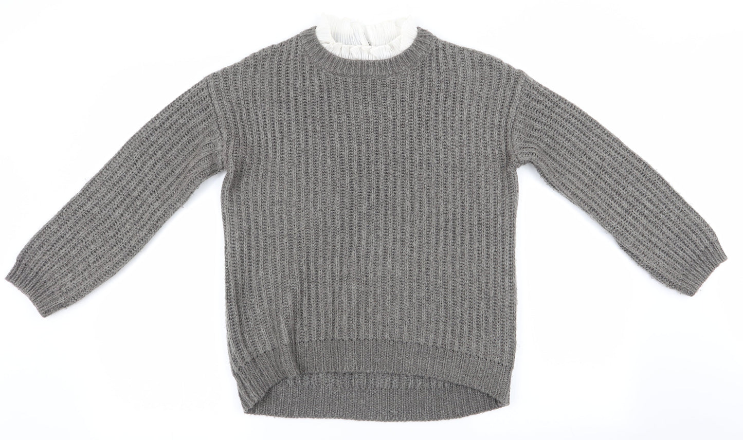 Matalan Womens Grey   Pullover Jumper Size S  - Faux Collar