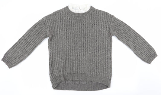 Matalan Womens Grey   Pullover Jumper Size S  - Faux Collar