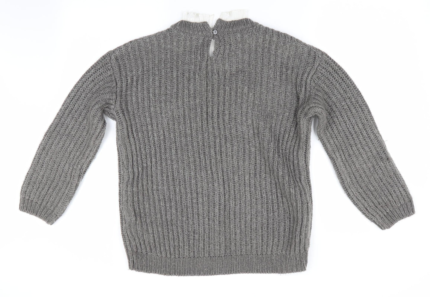 Matalan Womens Grey   Pullover Jumper Size S  - Faux Collar