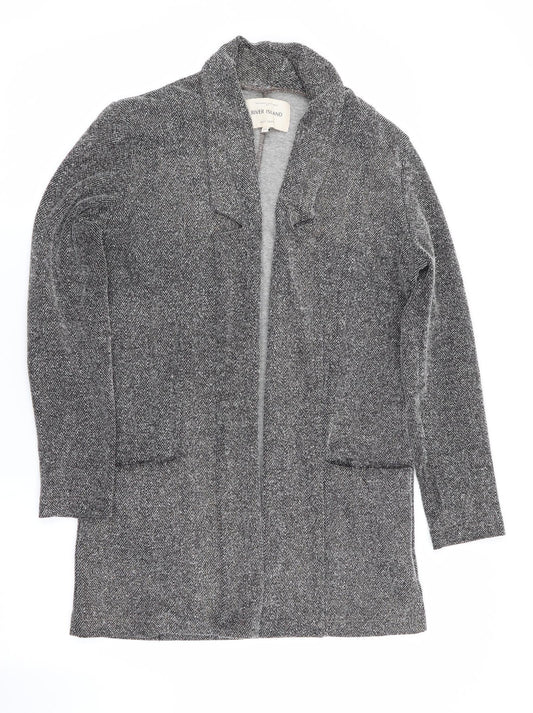River Island Womens Grey Herringbone  Jacket  Size 10  - Subtle shimmer effect - Longline