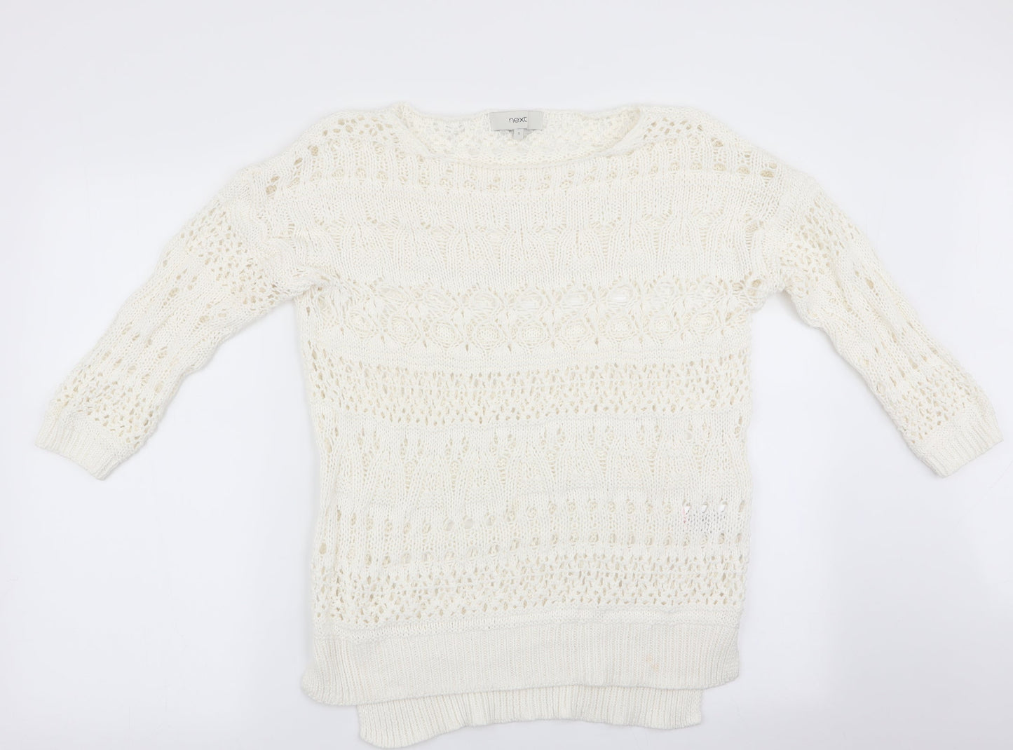 NEXT Womens Ivory   Pullover Jumper Size S  - Open Knit