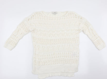 Next Womens Ivory   Pullover Jumper Size S  - Open Knit