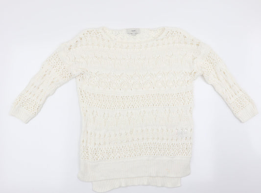 NEXT Womens Ivory   Pullover Jumper Size S  - Open Knit