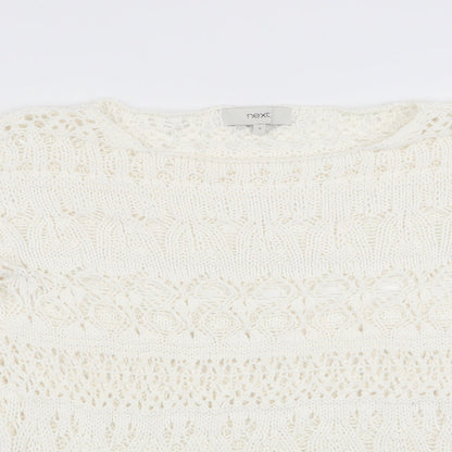 Next Womens Ivory   Pullover Jumper Size S  - Open Knit