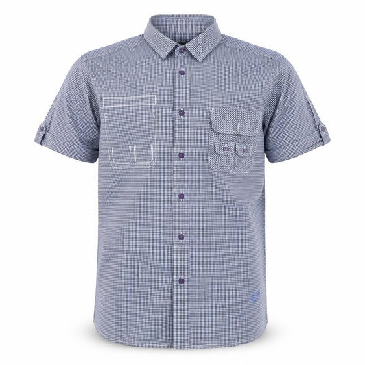 JUNK de LUXE Mens Blue Check   Button-Up Size XL