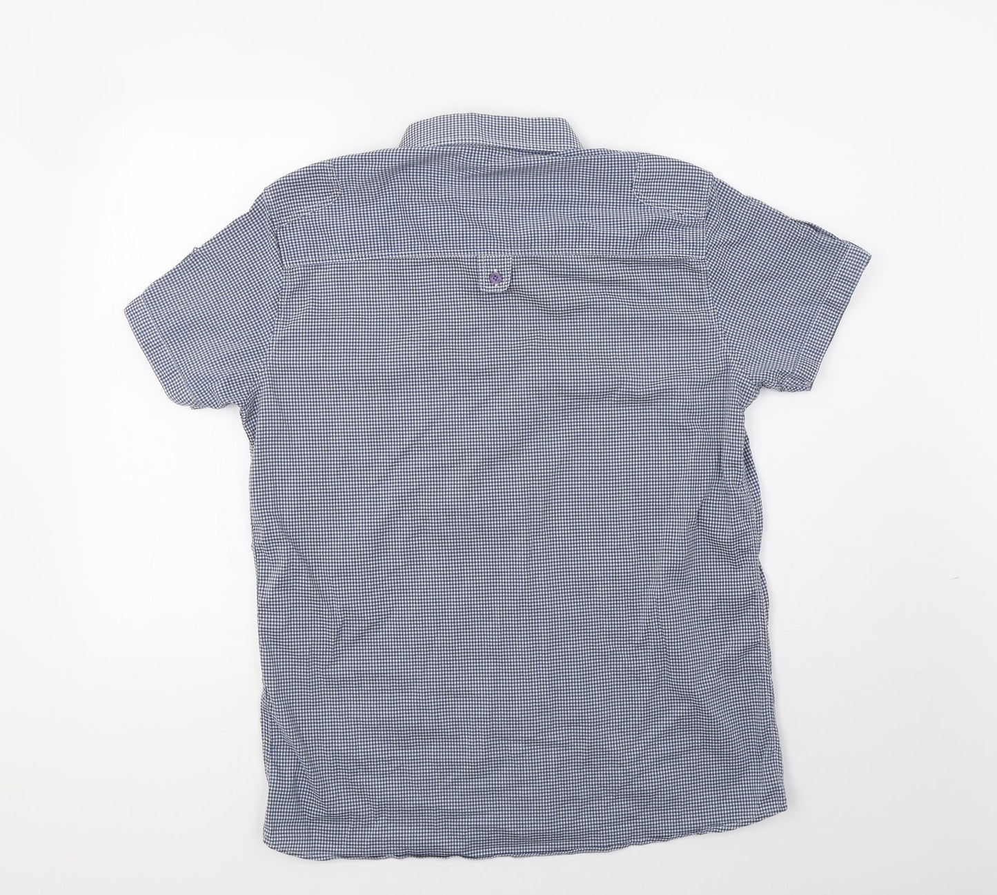 JUNK de LUXE Mens Blue Check   Button-Up Size XL